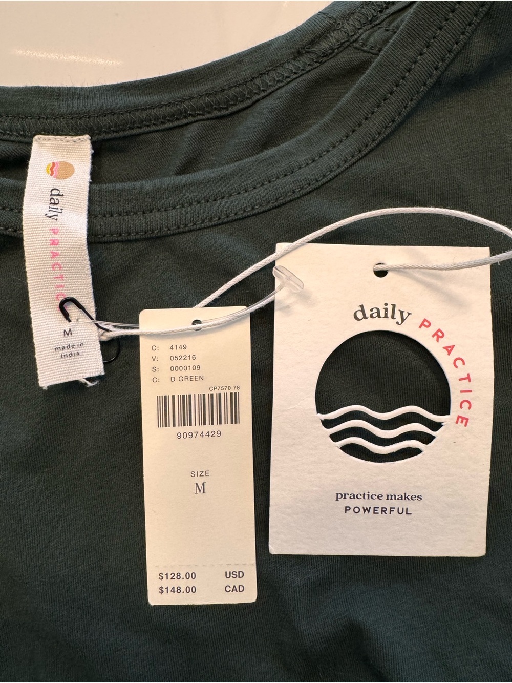 Daily Practice by Anthropologie Drop-Waist Pleated Mini Dress NWT Dark Green M - Picture 3 of 7